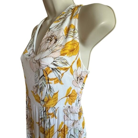 Nicole Miller ~ Floral Maxi Dress in Yellow and White floral print ~ size 10 - Picture 4 of 15